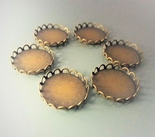 6 supports cabochons ronds 20 mm bronze
