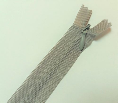 Zip invisible 25 cm gris