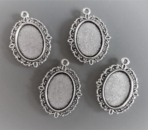 4 pendentifs cabochons ovales 18mm X13mm