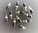 12 breloques 14mm perles gris et argent