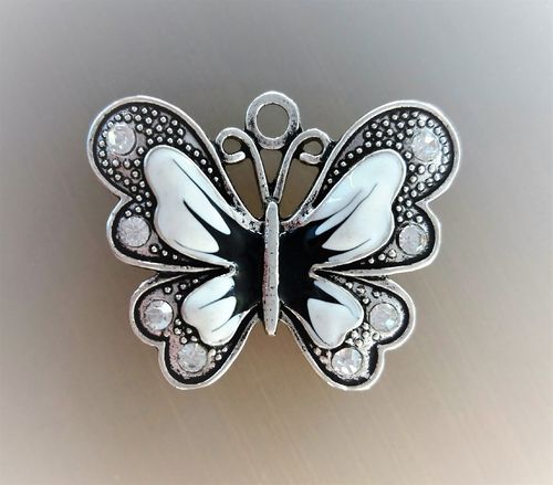 Pendentif papillon 27mm coloris argent