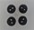 30 boutons ronds 9 mm plastique noir