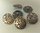 6 boutons 25 mm métal coloris bronze