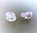 2 perles de verre 14mm motif rose et vert