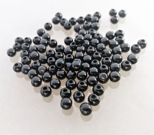 200 perles rondes 4mm acrylique coloris noir