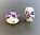 2 perles palets 20mm porcelaine motif violet