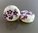 2 perles palets 20mm porcelaine motif violet