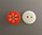 20 boutons ronds 13 mm rouges et blancs