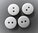 20 boutons ronds 15 mm plastique blanc
