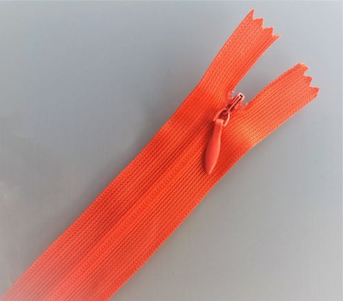 Zip invisible 25 cm rouge