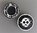 3 gros boutons ronds 34 mm noirs et blancs