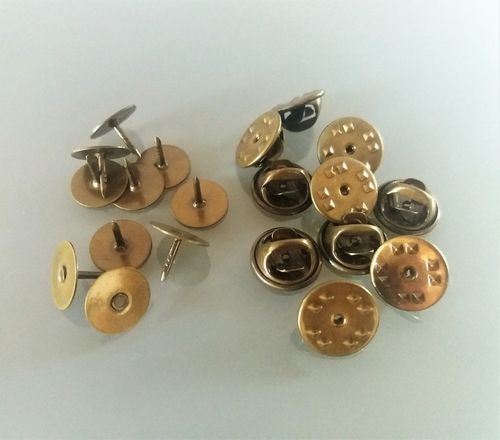 10 supports pin's coloris bronze base 10 mm