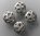 4 grosses perles palets métal coloris argent
