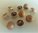 10 boutons ronds 15 mm métal coloris cuivre