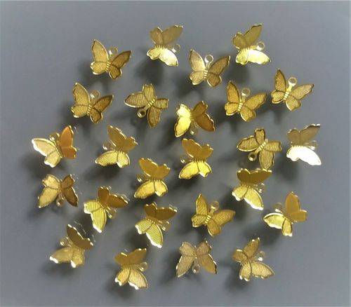 25 breloques papillons métal coloris doré
