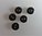 30 boutons ronds 10 mm plastique noir
