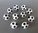 10 boutons ballons de foot noir et blanc