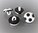 10 boutons ballons de foot noir et blanc