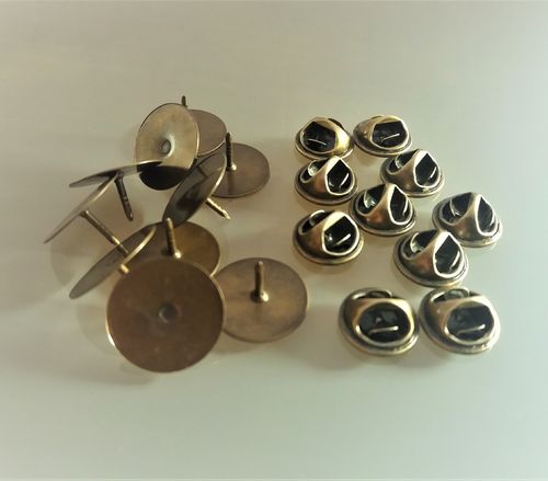 10 supports pin's coloris bronze base 15 mm