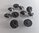 10 boutons à pied 18 mm plastique noir