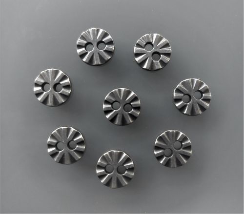 8 boutons ronds 11 mm métal coloris acier