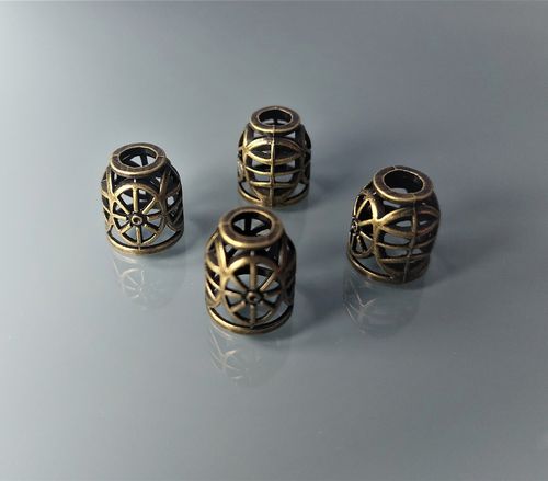 4 Embouts de cordon métal coloris bronze
