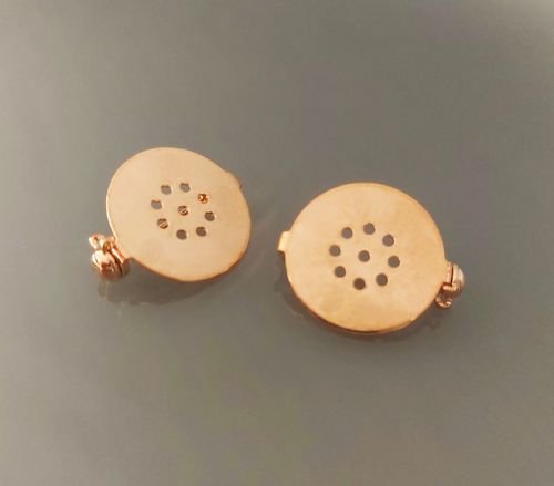 2 supports de broche ronds or rosé 17mm