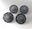 4 boutons 27 mm coloris noir et argent